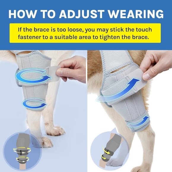 Dog Knee Brace MED Grey | ACL/CCL Tear Rear Leg Support Joint Pain relief - Picture 6 of 9